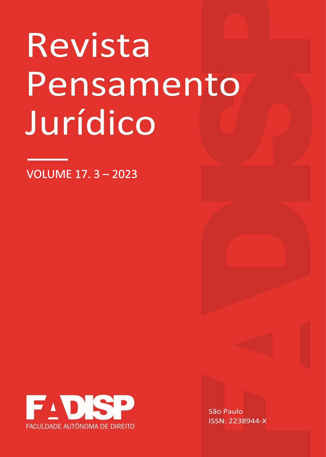 capa revista Pensamento Jurídico volume 17 número 3 2023