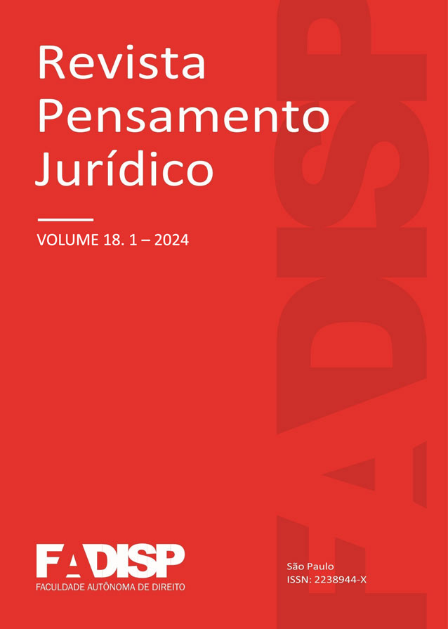 capa revista Pensamento Jurídico volume 18 número 1 2024